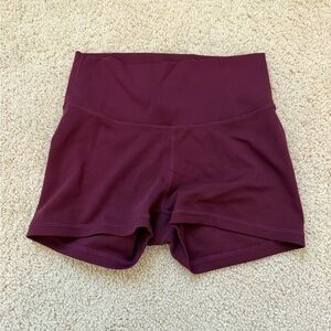 TYR Women’s High-Rise Athletic Shorts in Burgundy